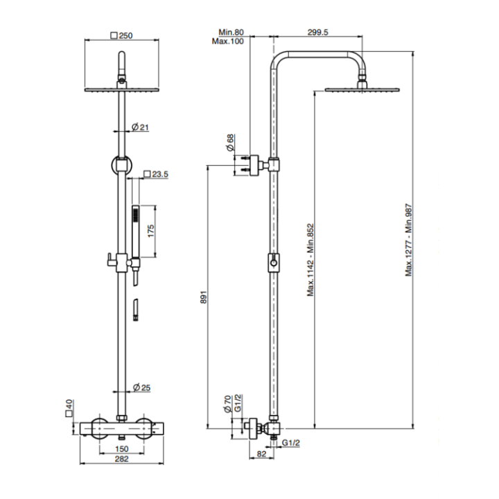 Душевая система F4255/Q255OR Fima Carlo Frattini