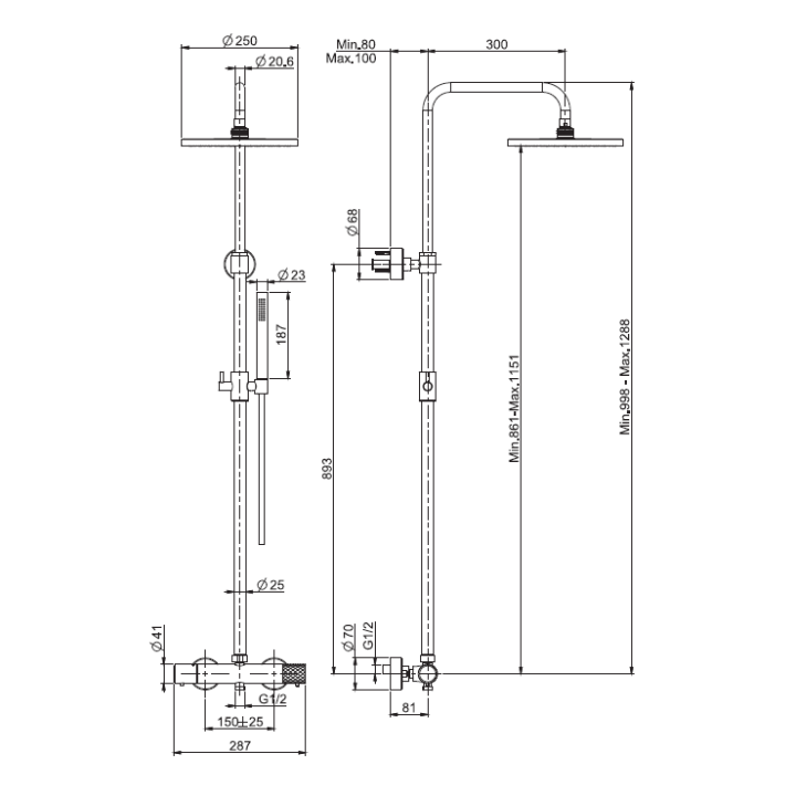 F4285T/R256GSN душевая система Brushed Nickel