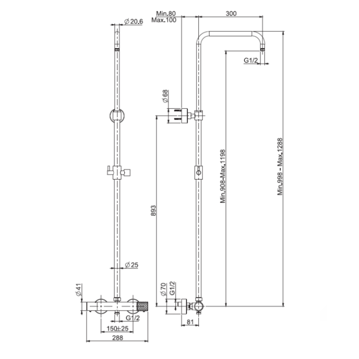 Душевая система Fima F4285TXSN Brushed Nickel