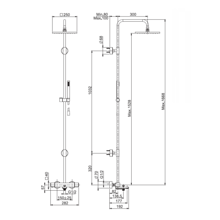 F4954/Q255SN душевая система Fima Carlo Frattini