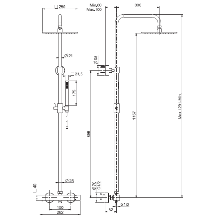 F4255/Q255HS душевая система Fima Carlo Frattini