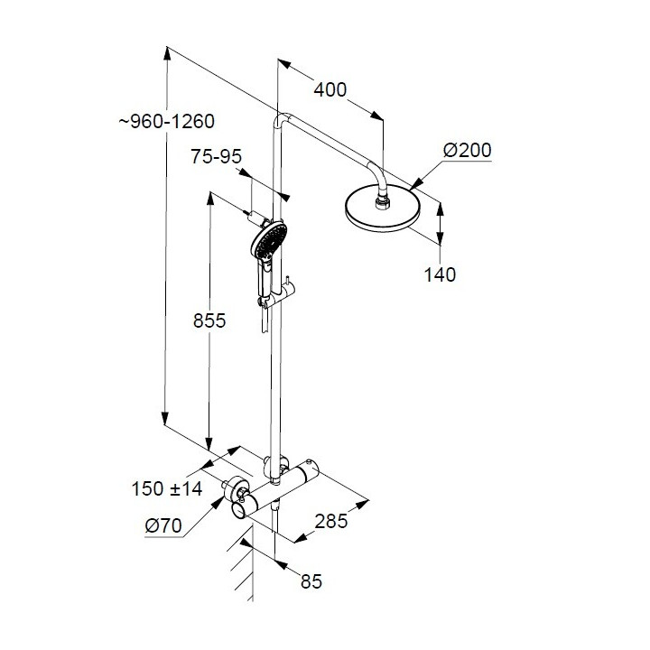 Kludi 6907939-00 система DIVE X Matt Black