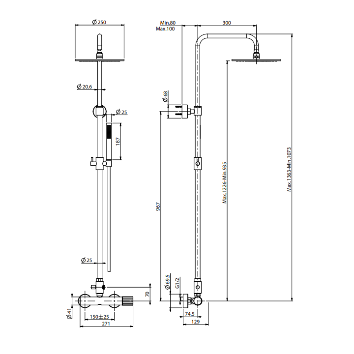 F3035T/2VCR душевая система Fima Carlo Frattini