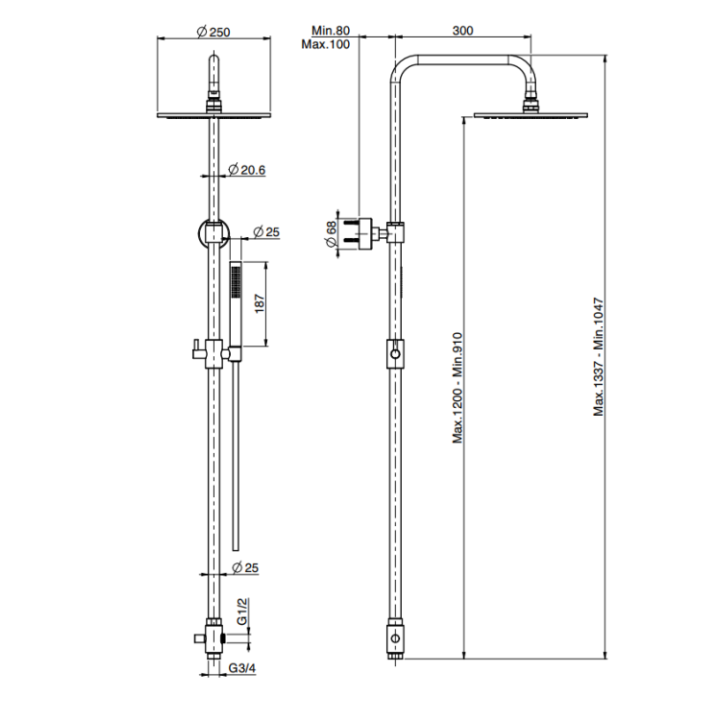 F2120CN душевая система Fima Carlo Frattini