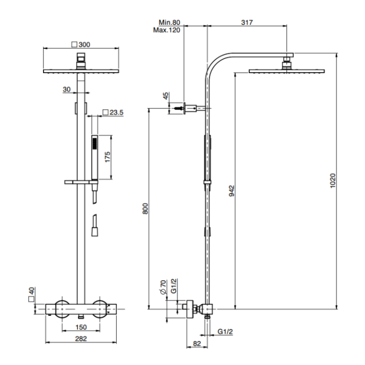 Душевая система F4265N/Q305CR Fima Carlo Frattini