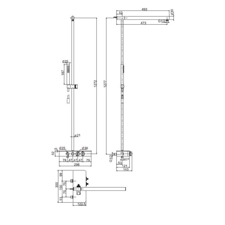 F5931CR душевая система Fima Carlo Frattini