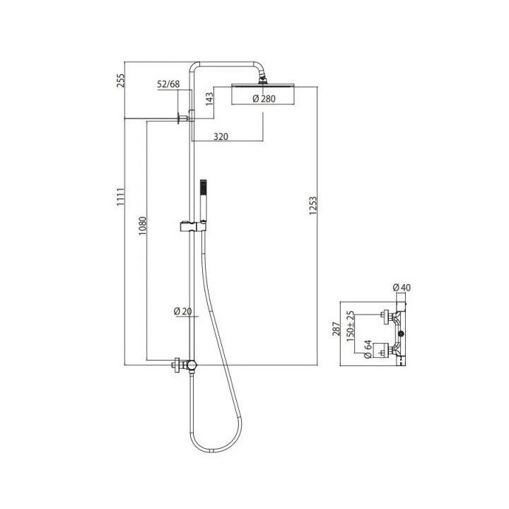 Bossini L10092.073 душевая система Cosmo
