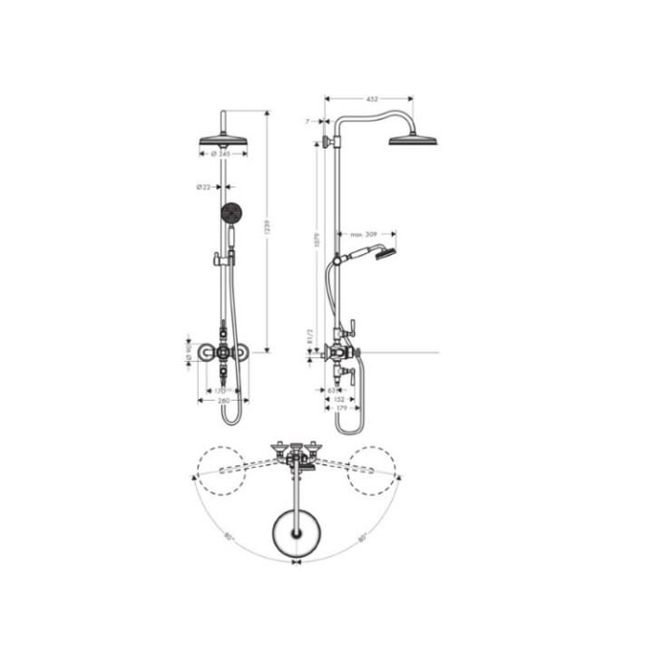 Axor 16572990 душевая система Gold