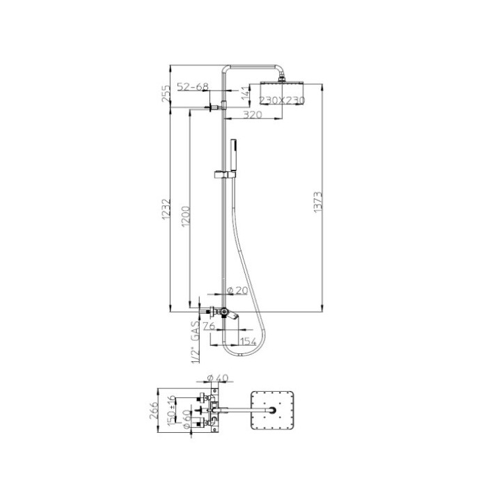 Bossini L10403.1.030 душевая система Cosmo