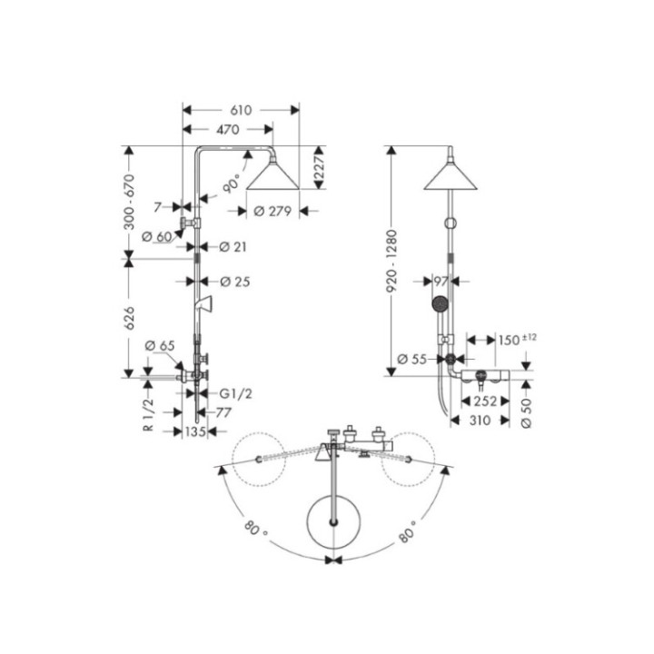 Axor 26020990 душевая система Gold купить