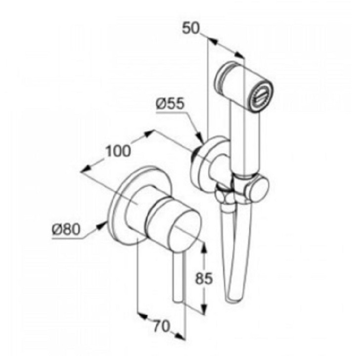 Kludi 389985376 BOZZ гигиенический душ белый