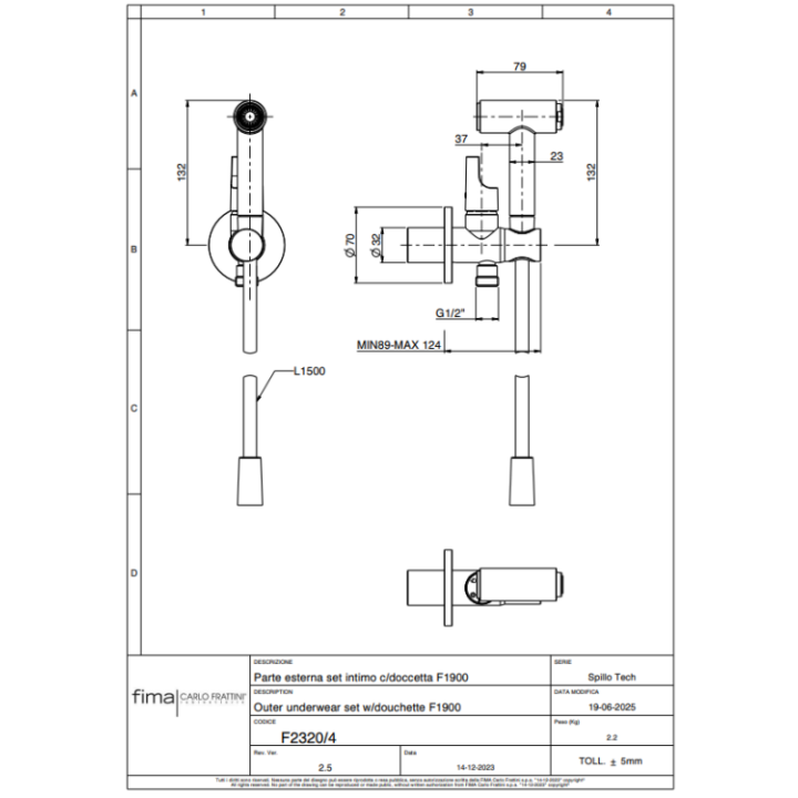 F2320/4ZL гигиенический душ Fima Amber Bronze