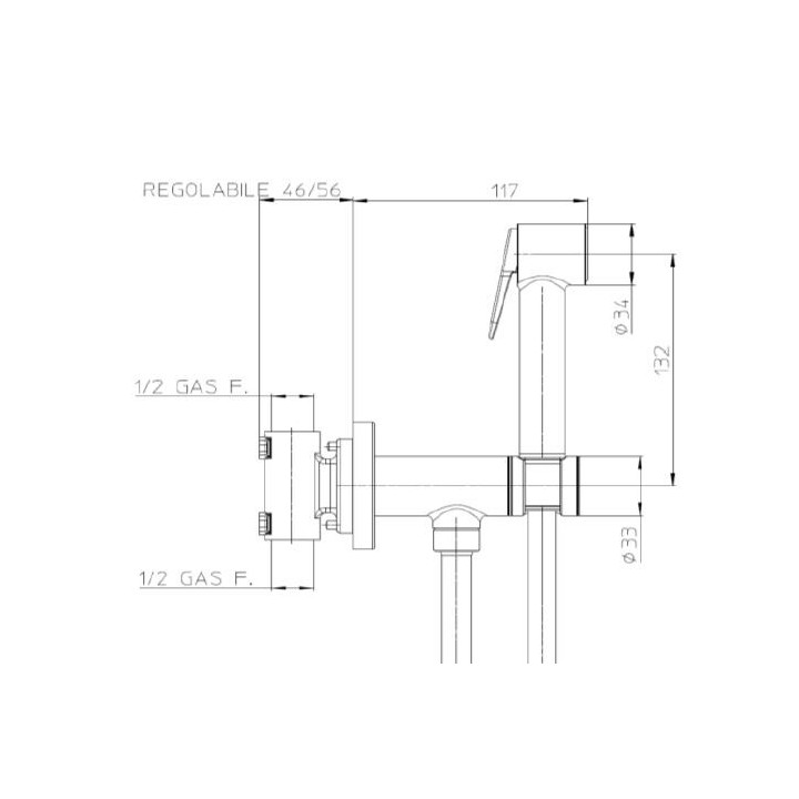 Bossini E37007B.030 гигиенический душ скрытый