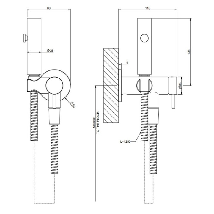 Gessi 45131#720 Inciso гигиенический душ Nickel PVD