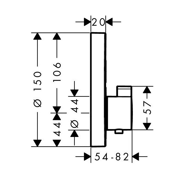 Hansgrohe 15743000 термостатический смеситель скрытый