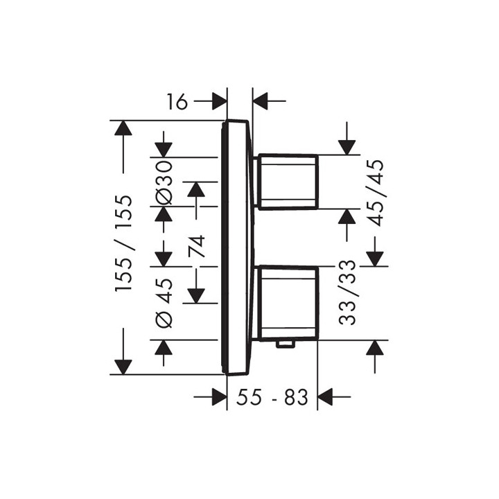 Hansgrohe 15708000 смеситель термостатический душ