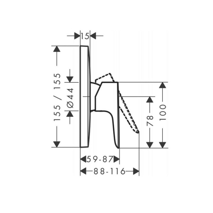 Hansgrohe 71765670 смеситель для душа черный