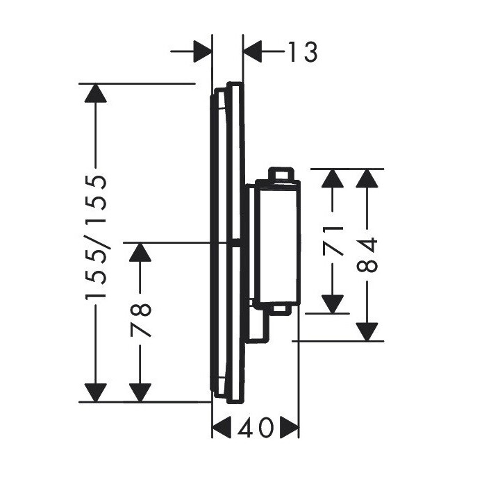 Hansgrohe 15583670 смеситель душевой, скрытый монтаж