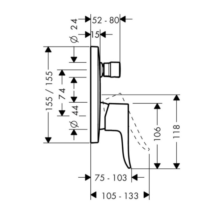 Hansgrohe 31454000 смеситель для душа, Metris