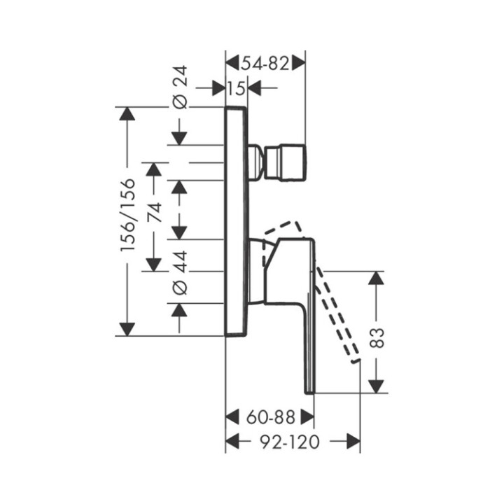 Hansgrohe 71468000 смеситель для душа, 2 выхода