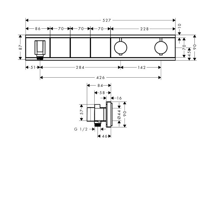 Hansgrohe 15356600 смеситель термостат для душа