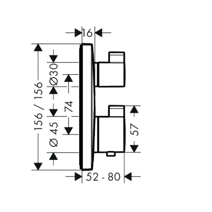 Hansgrohe 15714000 cмеситель термостат скрыто