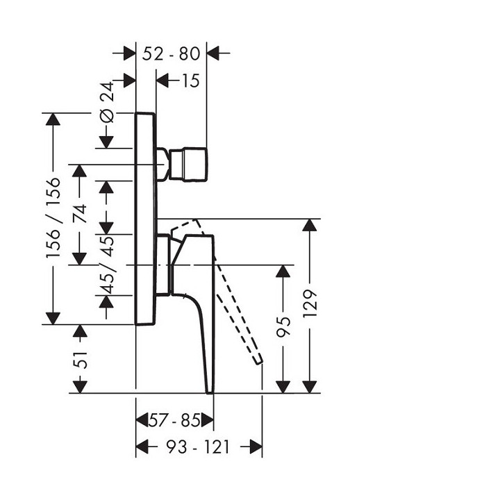 Hansgrohe 32545990 смеситель для душа, скрытый монтаж