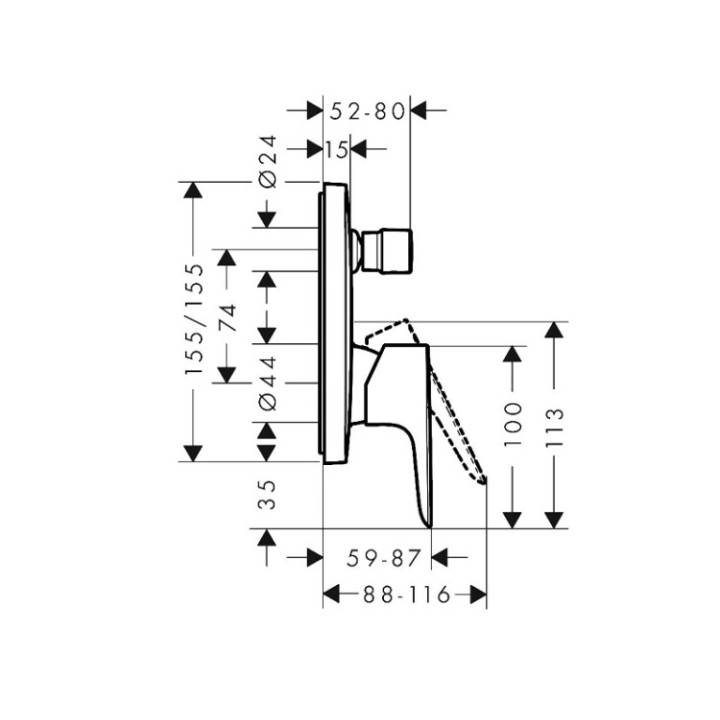 Hansgrohe 71745140 смеситель для душа Talis E