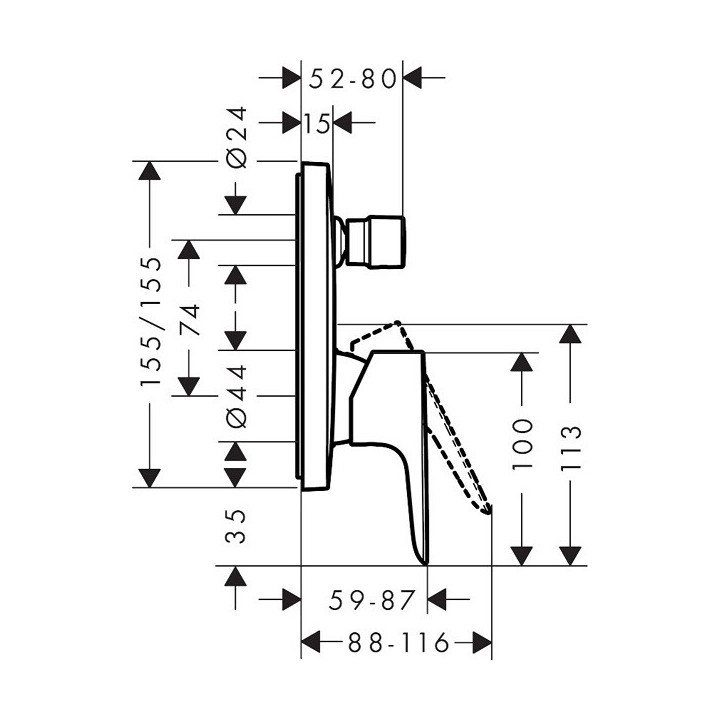 Hansgrohe 71745990 смеситель для душа, скрытый монтаж