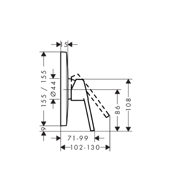Hansgrohe 71267000 смеситель Logis Loop для душа