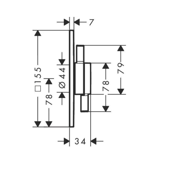 Hansgrohe 75414000 смеситель DuoTurn Q для душа