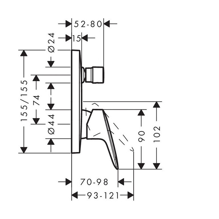Hansgrohe 71407000 смеситель Logis для душа скрытый