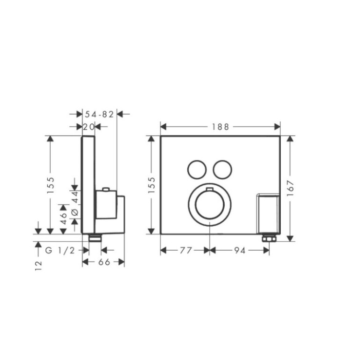 Axor 36712000: термостатический смеситель для душа