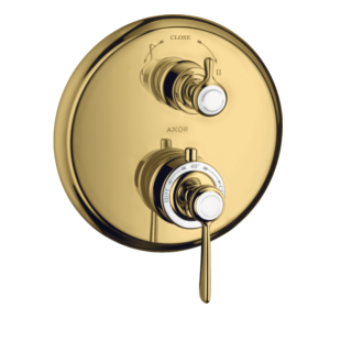 Axor Montreux Смеситель термостатический для душа на 2 потребителя Gold, Polished Gold