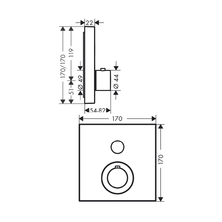 Axor 36714330 термостатический смеситель Black Chrome