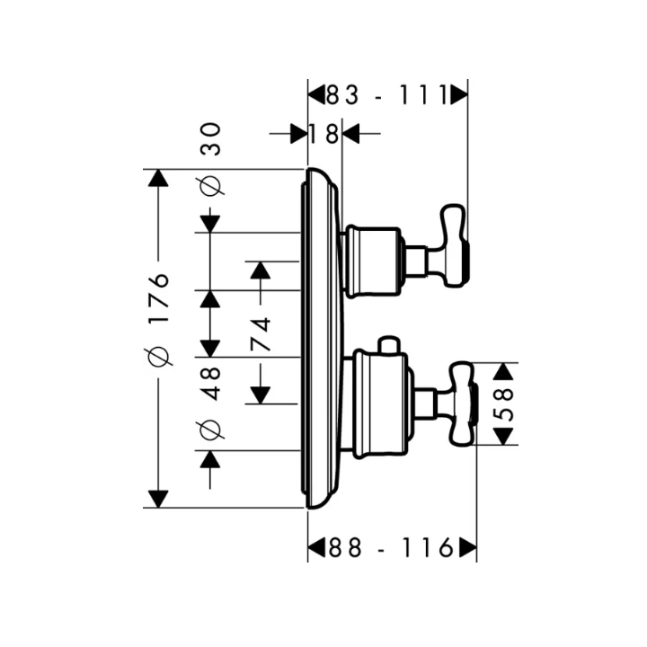 Axor 16800250 термостат скрытый монтаж