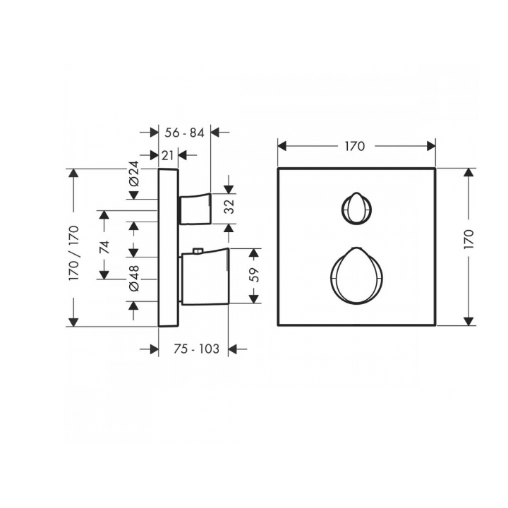 Axor 12716820 термостатический смеситель для душа