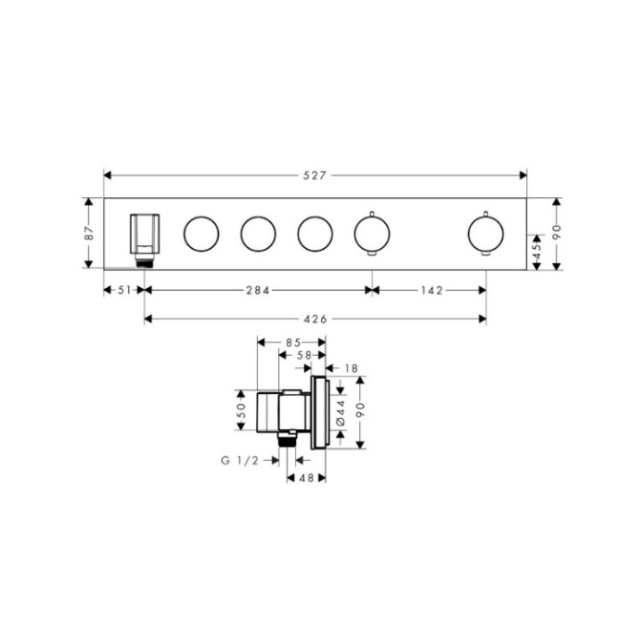 Axor 18356330 смеситель термостатический скрытый