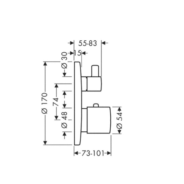 Смеситель Axor 38700300 Uno термостат, скрытый