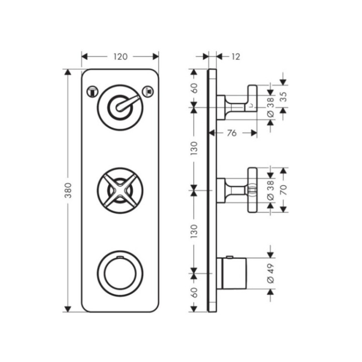 Axor 36703310 смеситель термостатический для душа