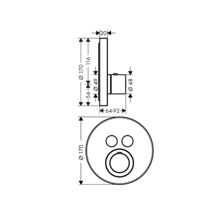 Axor 36723250 смеситель душ термостат скрытый монтаж