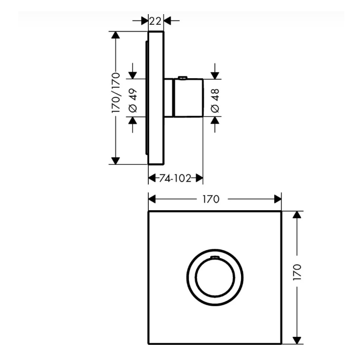 Axor 36718300 термостатический душевой смеситель