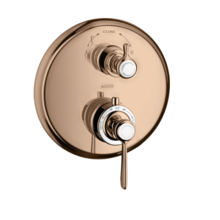 Axor Montreux Смеситель термостатический для душа на 2 потребителя золото красное полированное