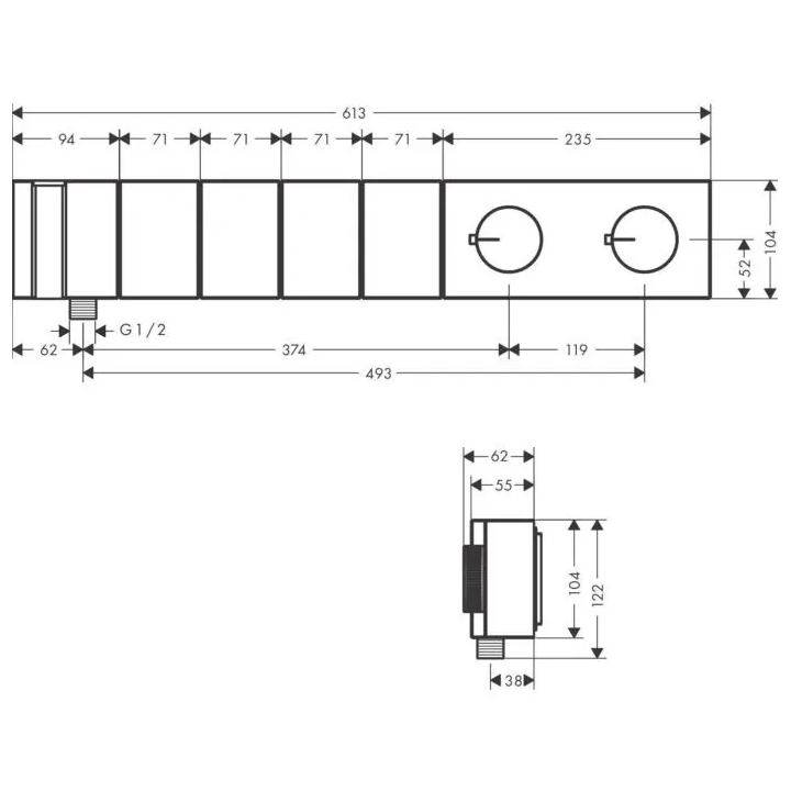 Axor 46721300 термосмеситель скрытый Edge