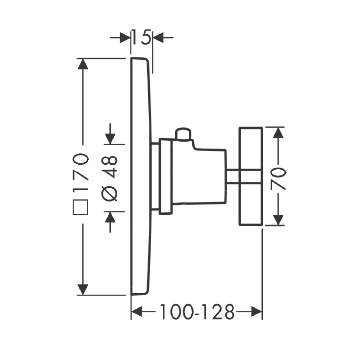 Axor 39716800 смеситель термостатический Steel