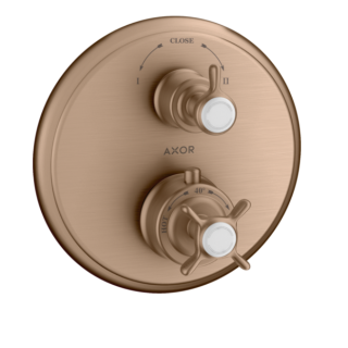 Axor Montreux Смеситель термостатический для душа на 2 потребителя золото красное брашированное/шлифованное