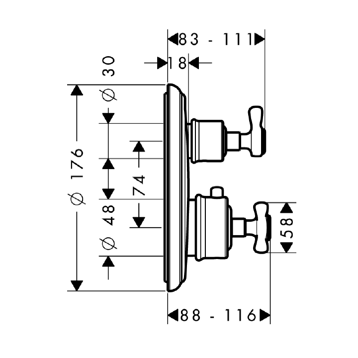 Axor 16820310 термостатический смеситель для душа