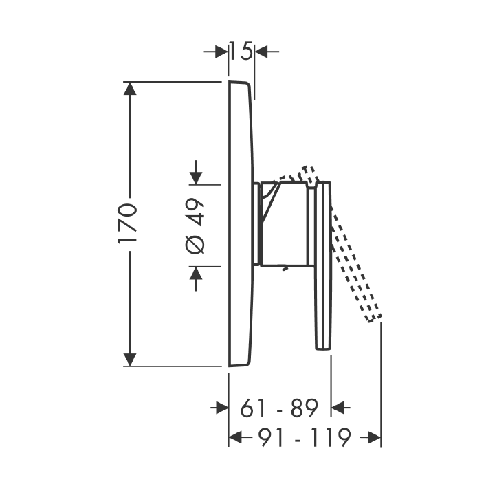 Axor 39655250 смеситель скрытого монтажа