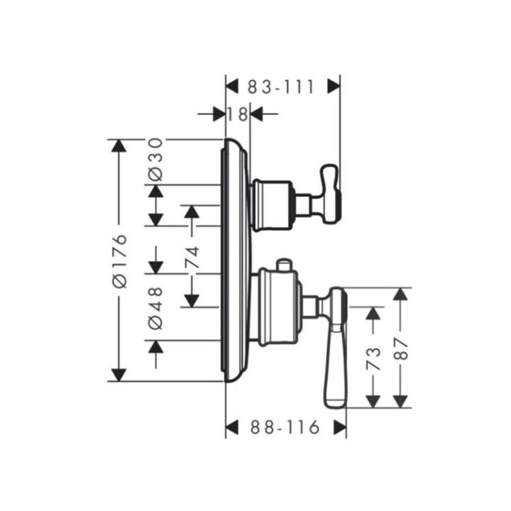 Axor 16801990 Montreux термостатический смеситель Gold