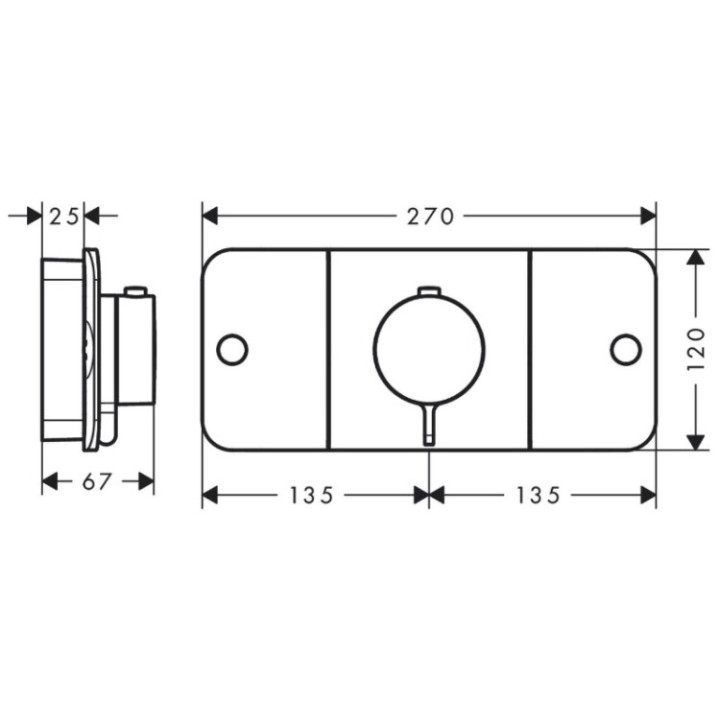 Axor 45712800 термостатический смеситель для душа